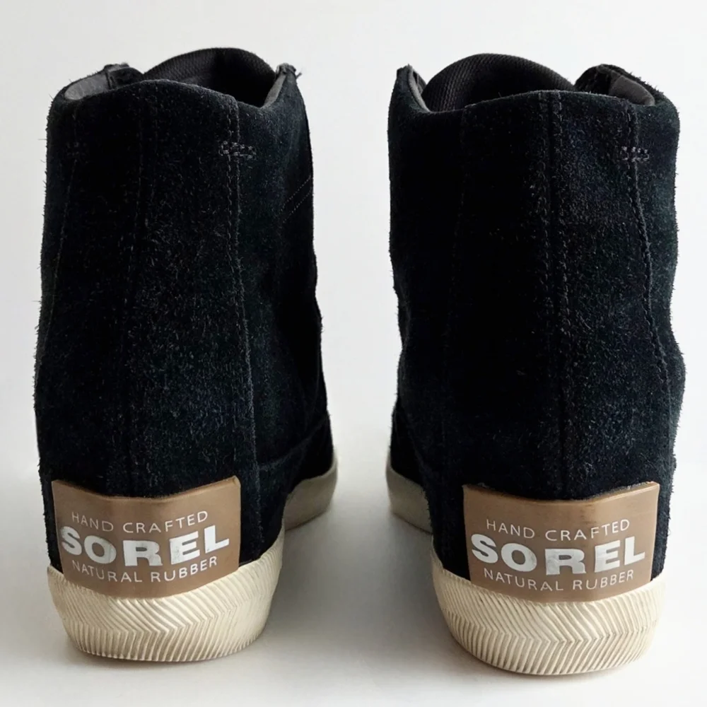 Sorel Out N About Suede Hidden Wedge Sneakers, Size 10